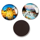 City High Quality Newest Gifts Round Glass Canada Maple Leaf Fridge Moldova Magnet