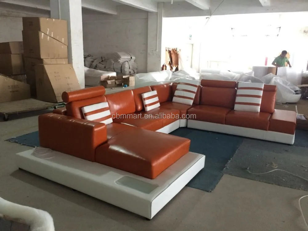 Modern leather sofa living room furniture sofa set A07