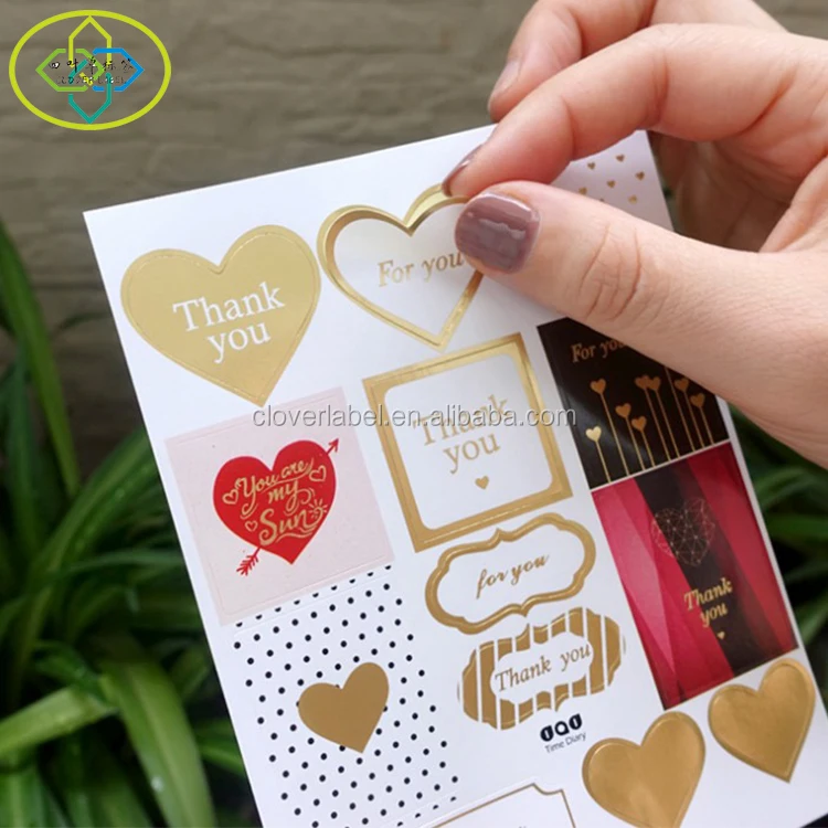 custom christmas label die cut gold foil sticker