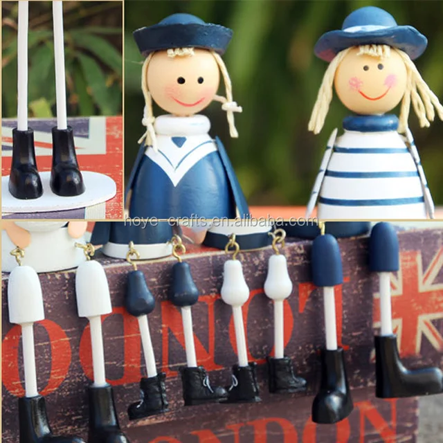 small rural school gift resin dolls little doll hanging feet tin