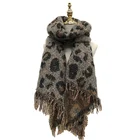 Wholesale Winter Warm Leopard Triangle Shawl Scarf Women