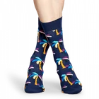 Customize men combed cotton dark blue Palm socks