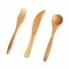 Disposable catering bamboo party spoon Natural bamboo knife and fork Honey spoon
