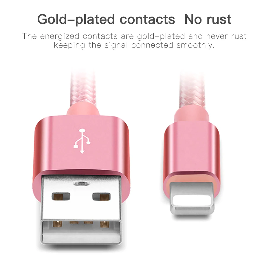 1M 2.2A Nylon Braided USB Charging Data Cable For IOS Android Type c 8 Pin Fast Charge Cables - ANKUX.COM