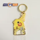 Custom 1.75inch gold plating PVC/rubber animal fashion design personalized car key chain with logo