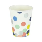 8pcs Colorful Foil Dot Paper Cups Disposable Drinking Glasses 9OZ Party Tableware Supplies Birthday Wedding