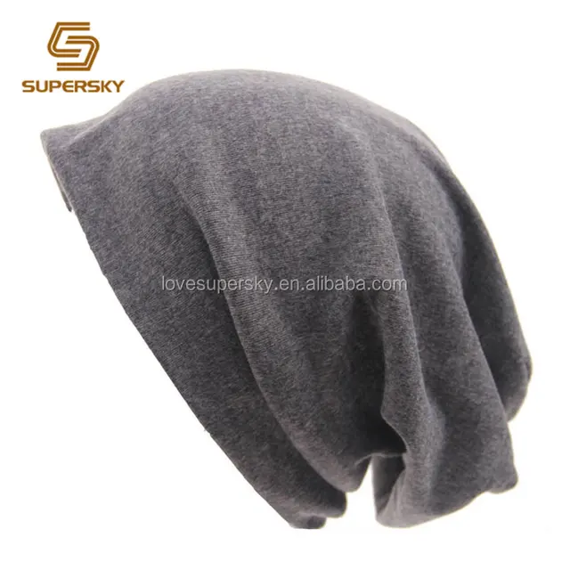 a599 cotton stretch beanie hat unisex baggy jersey beanie