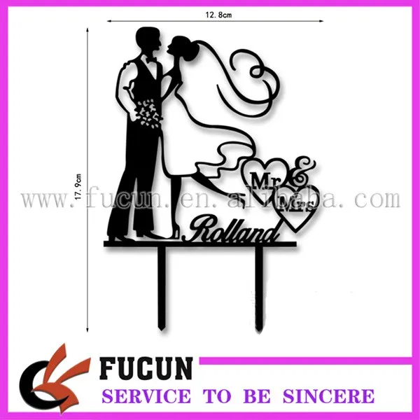Bride and groom Mr and Mrs acrylic cake stand topper for wedding decoration.jpg