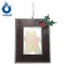 Metal Personalized Family Photo Frame Ornament, Holly Berry Mini Picture Frame Ornament