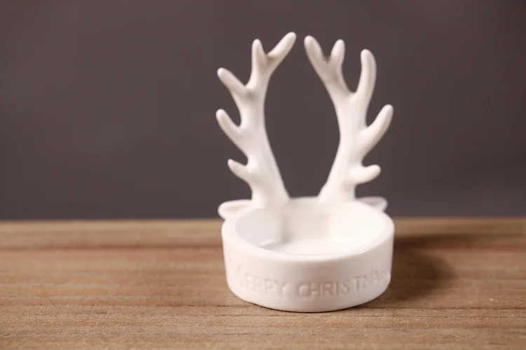 Christmas decoration Ceramic Antlers Candlestick,Christmas Antlers Candelabra Candle Holders