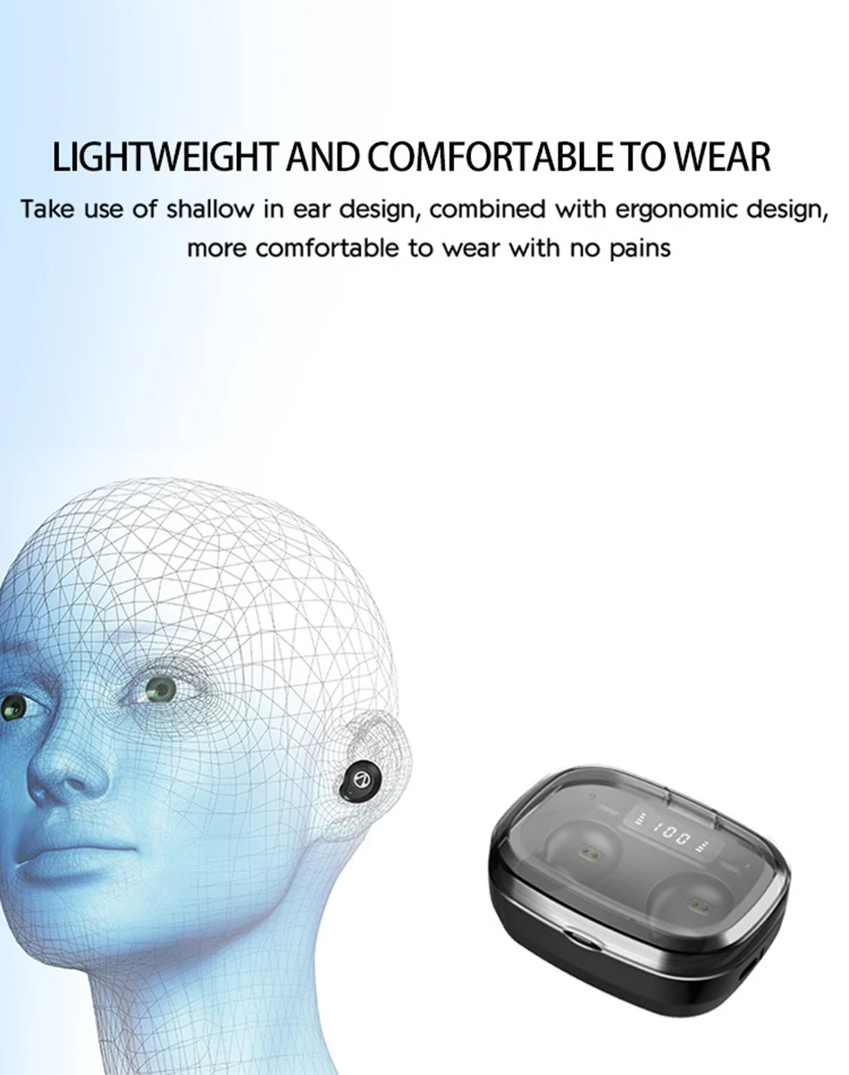 TWS X10 Plus IPX7 Waterproof Wireless Earbuds Bluetooth 5.0 Stereo Music Earphone Earpiece Sport Headphone 1600mAh Charging Case - ANKUX.COM