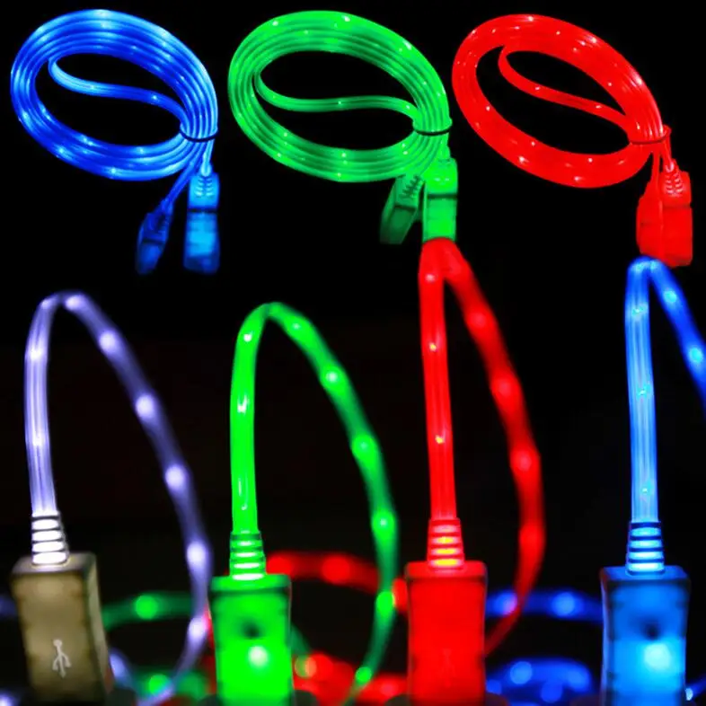 LED Cable 3ft USB 2.0 Micro Date Charger Cable USB Light Up Charging Sync Cords - ANKUX.COM