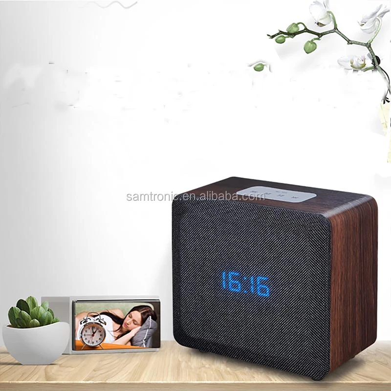 ML-101 Wooden Portable Bluetooth Speaker with Alarm clock Wireless Portable Bluetooth Home Theater Party Speaker Sound system - ANKUX.COM