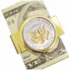 eagle design Gold Circle Hinged Money Clip Custom stainless steel