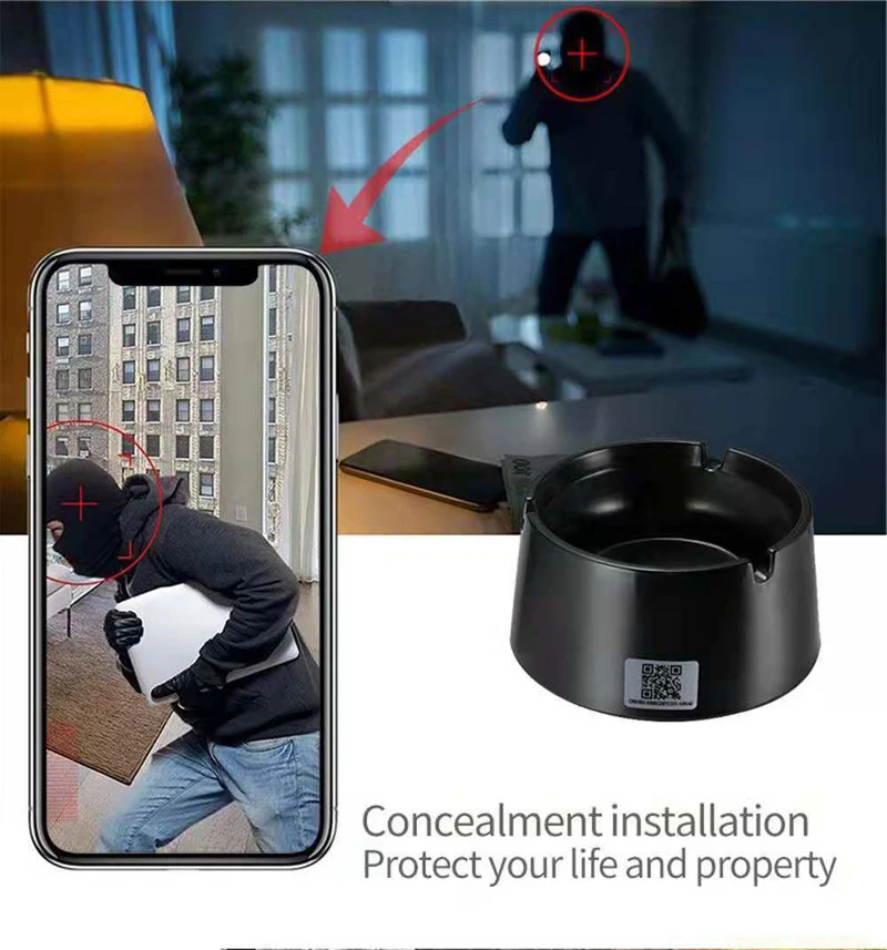 high quality  wifi Ashtray Camera 4K/1080P Full HD IP Spy security home wireless  camera