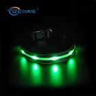 Custom Logo Soft Nylon Material LED Light Luminous Dog USB Rechargeable Pet Collar