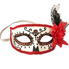 Costume retro venetian masquerade mask with flower Mask Mexico day of the dead supplies