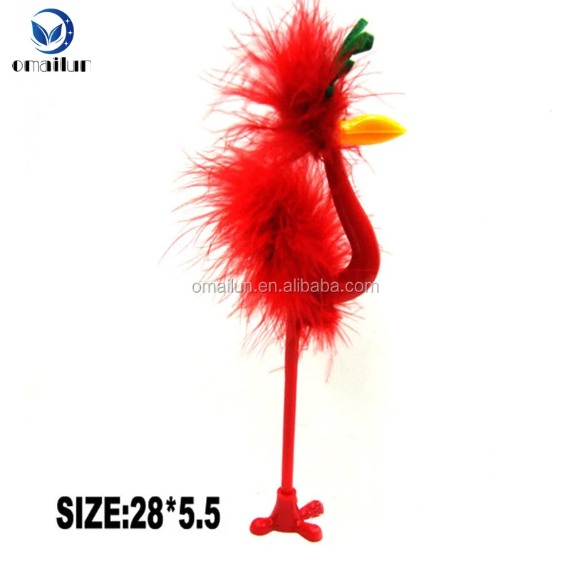 novelty plastic bird ostrich feather gift ballpoint pen