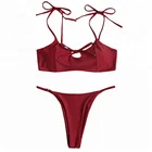 FEIBUSHI Solid Swimwear Sexy Bikinis Girls Knotted Swimsuit Women Brazilian Bikini Beachwear