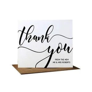 custom printed wedding thank you greeting card
