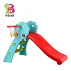 2018 Hotsale kids platic folding slide with baskeball