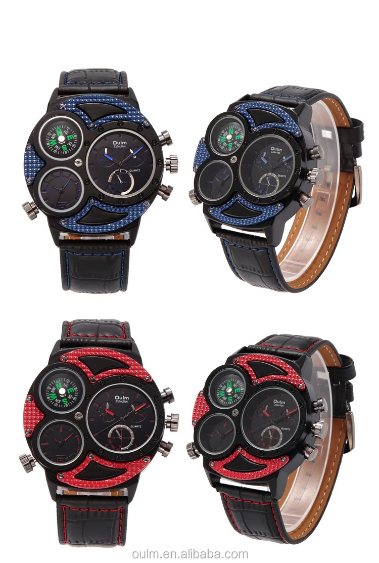2017new Design Sport Three Mvmt Watch With Three Dial