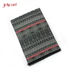 China silk printed scarf long wool feel luxury men scarf