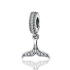 Mermaid fish tail jewelry custom logo bracelet lucky s925 silver pendant charm