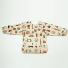 2019 Hot Sale Waterproof Print PUL Fabric Sleeve Toddler Feeding Bib