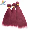 99j Red Short Human Hair 8A Grade Silky Straight Double Strong Weft Virgin Chinese Hair Bundles