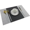 Placemat 200PC/CTN Luxury Placemats Black Grey Dark Green Color Place Mat Plastic Vinyl Woven Table PVC Placemat Set