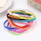 Thin custom logo narrow silicone wristband Slim silicone bracelet