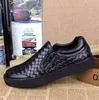 classic fashion top grade cow leather woven men casual designer shoes