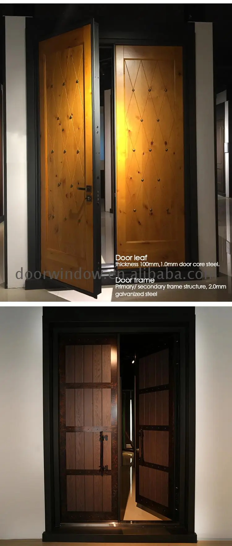 Wooden entry doors double panel design catalogue