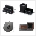 Leather wood gift desk office set