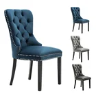 American Style Hotel Furniture Upholstered Fabric Tufted Back Vintage Dining Room Chair
