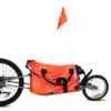 Single Wheel Bicycle Bike Cargo Trailer Cart Large Carrier W/Shopping Bag