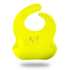 eco-friendly silicon rubber peva logo customized blank white baby bibs
