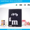 Silicone tablet case for iPad 2/3/4 rainbow bean funny case