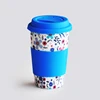 premium ceramic mug with silicone lid,premium ceramic single-wall mug with lid, stonewae single-wall mug with plastic lid