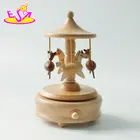 Handmade best girls toys wooden dancing music box W07B056