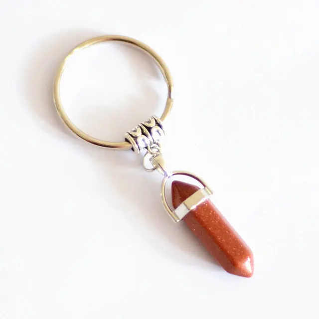 cheap new keyring charm natural stone keychain for souvenir