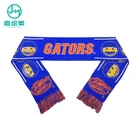 Fashion customized long acrylic knitted football scarf ,chunky knit scarf