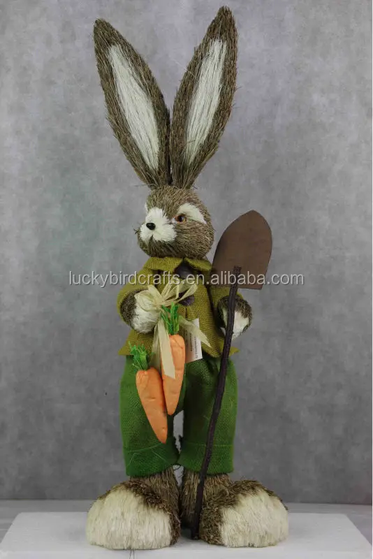 New Easter Decoration Standing Rabbit,Made From Natural Materials(straw