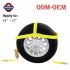 car wheel bonnet tire tie down strap with Flat Snap Hooks and Ratchet