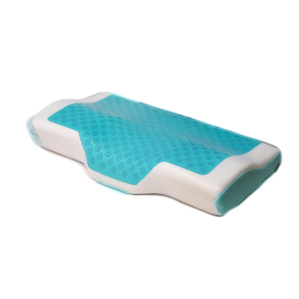 China Wholesale Square Neck Support Memory Foam Cool Gel Pillow
