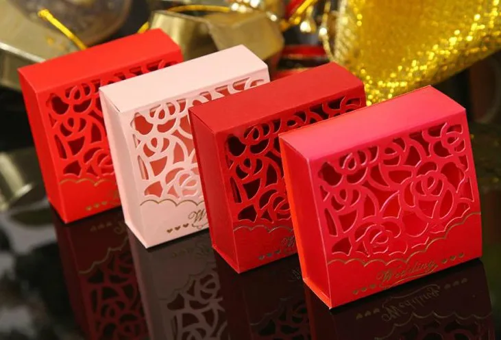 die cut hollow-carved wedding candy box wholesale gift boxes