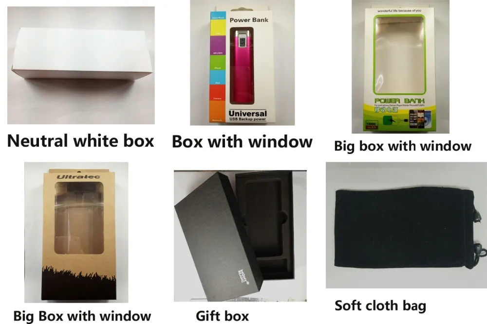 2000mah power bank packaging normal opp bag;customized gift b