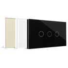 Bingoelec Smart WIFI Switch 3 Gang 1 Way Remote Wireless Touch Wall Switch US Standard Glass Panel Light Switch