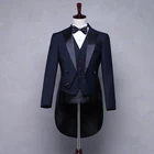 China custom made 100% wool top exquisite men wedding tuxedo swallow-tailed coat for men suit